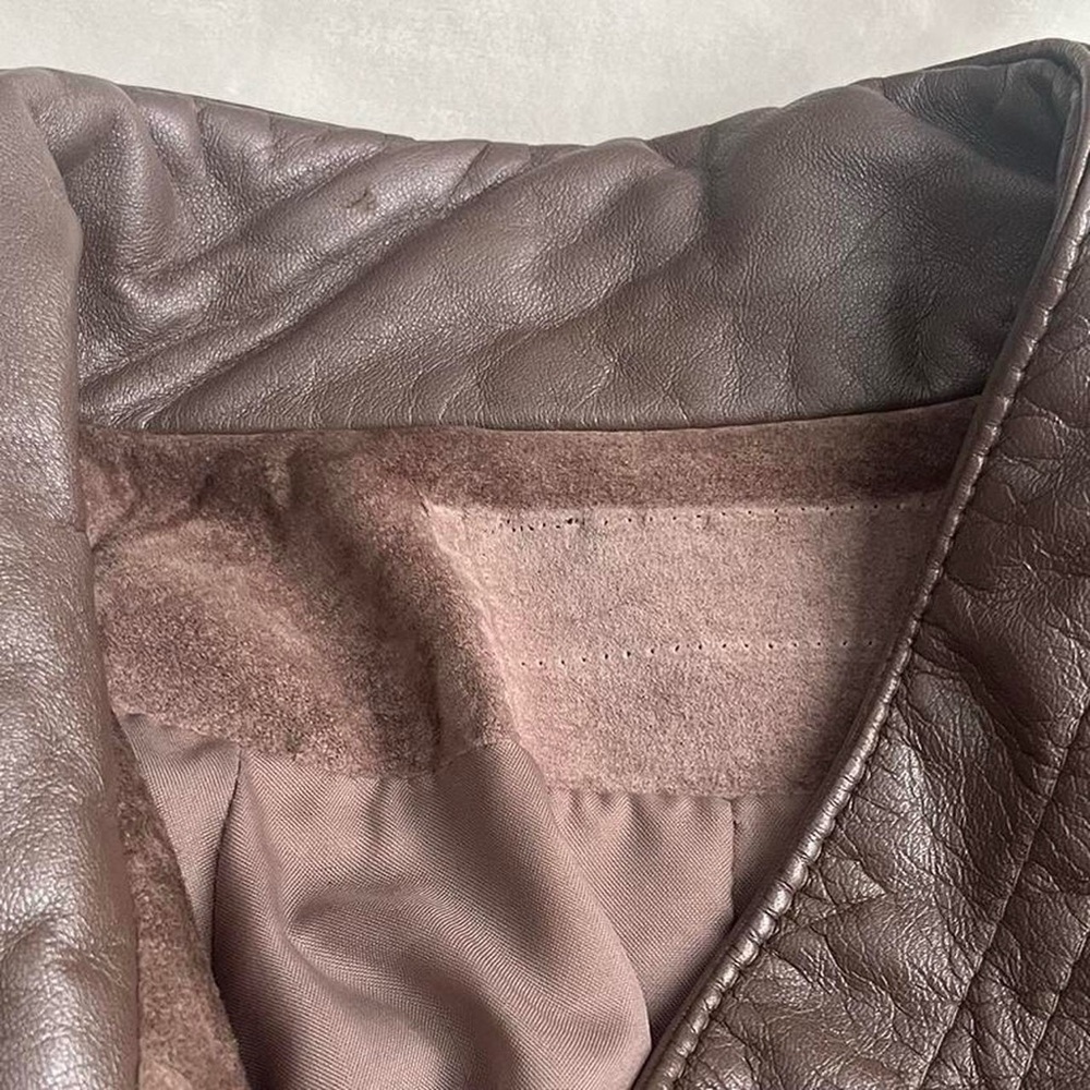 Western Patchwork Brown Suede Bomber Jacket - image 7